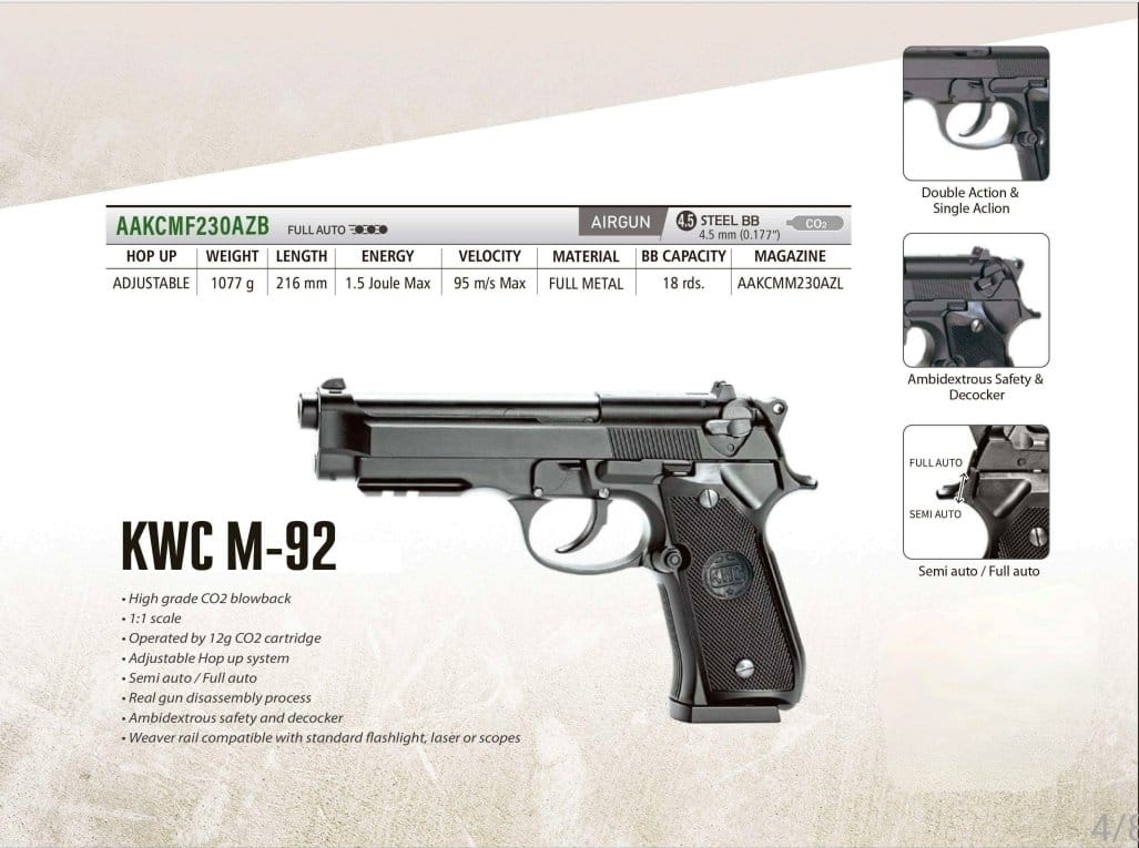 KWC Beretta M92 - Theairgunstore.com